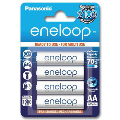 Акумулятор Panasonic Eneloop AA 1900 mAh Ni-MH, 4 шт. блистер Зображення