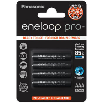 Акумулятор Panasonic Eneloop Pro AAA 930 мА·год Ni-MH блістер 4 шт Зображення