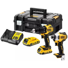 Акумуляторний набір інструментів DeWALT DCK2062D2T 18В XR, дриль-шурупокрут і ударний шурупокрут, 2 акумулятори, кейс Зображення