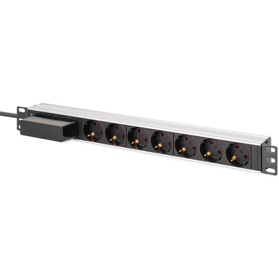 Блок розподілу живлення Digitus DN-95439 1U, 7xSchuko, 16A, алюміній Зображення