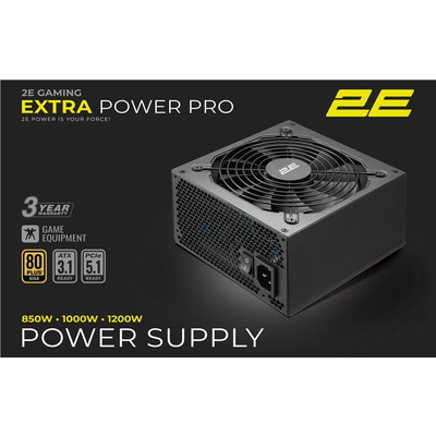 Блок живлення 2E Gaming Extra Power Pro ATX3.1 GEN5.0 1000 Вт, 80 Plus Gold, модульний, 140 мм Зображення