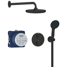 Душова система Grohe QuickFix Precision прихованого монтажу, чорна, термостат Зображення