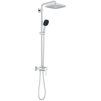 Душевая система Grohe QuickFix Vitalio Comfort 250, верхний душ 250 мм, смеситель, черный/хром Изображение