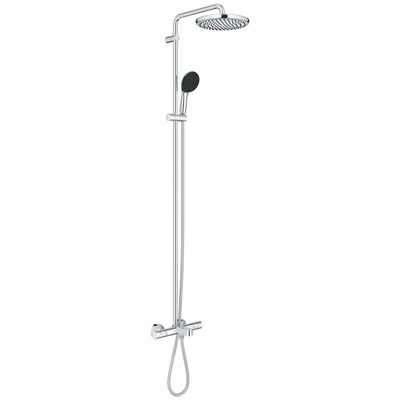 Душевая система Grohe QuickFix Vitalio Start System 250, хром, термостат, верхний душ 250 мм Изображение