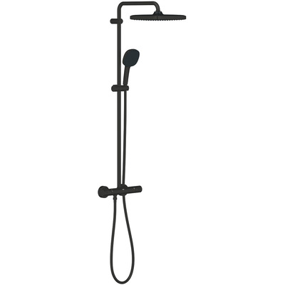 Душова система Grohe Vitalio Comfort 250, термостат, чорна, 250 мм Зображення