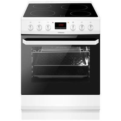 Електрична плита Hansa FCCW69209 60х60 см, склокерамічна, 4 конфорки, духовка 62 л, біла Зображення