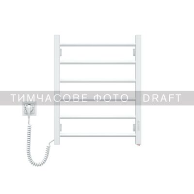 Электрический полотенцесушитель Ardesto EKO 480x600 мм, белый, сталь, кнопка, левое подключение Изображение