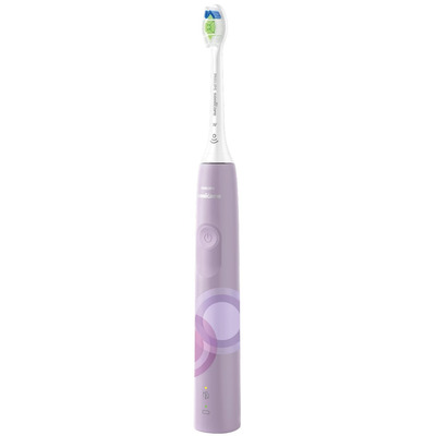 Електрична зубна щітка Philips Sonicare 4100 Series бузкова, звукова, W2, датчик тиску Зображення