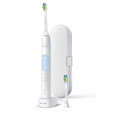 Електрична зубна щітка Philips Sonicare ProtectiveClean 5100 HX6859/29, білий/блакитний, 2 насадки, футляр Зображення