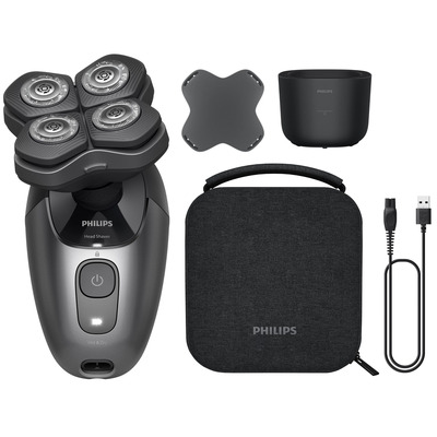 Електробритва Philips Pro Series 7000 для голови, роторна, чорна, 4 головки Зображення