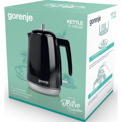 Електрочайник Gorenje K15RLBK 1.7 л Strix, чорний, гарантія 24 місяці Зображення