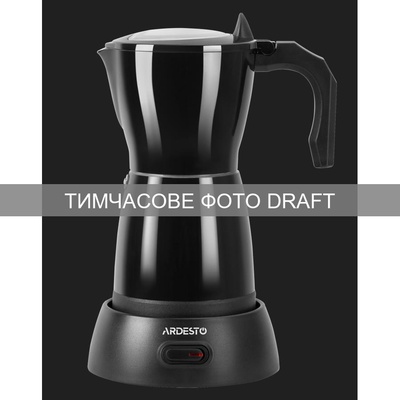 Электрическая гейзерная кофеварка Ardesto CMM-X300B, 0.3 л, 480 Вт, черная Изображение