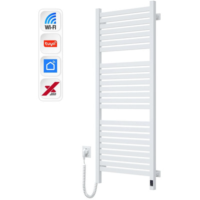 Електрична рушникосушка Navin Авангард X 1200x480 мм, Wi-Fi, біла, сталева Зображення