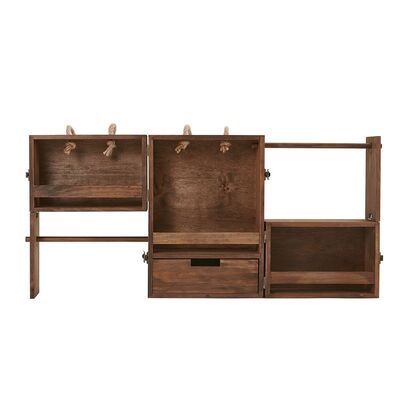 Этажерка Naturehike CNH22JU018 трехъярусная с ящиком, деревянная Изображение