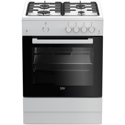 Газовая плита Beko FSG62010FW с духовкой 60 л и 4 конфорками Изображение