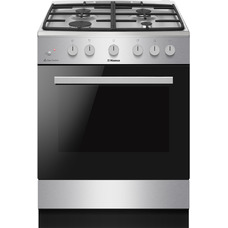 Газовая плита Hansa FCGS61129H, чугунные решётки, духовка 70 л, нержавеющая сталь Изображение