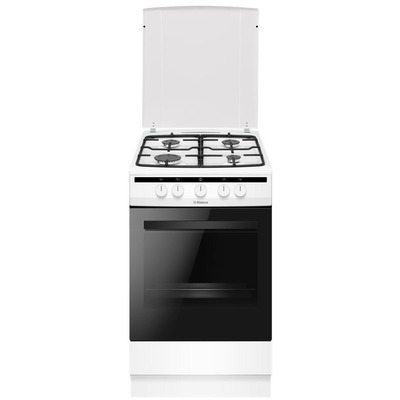 Газовая плита Hansa FCGW510977 белая, 4 конфорки, духовка 70 л, газ-контроль Изображение