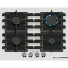 Газова варильна поверхня Bosch PPP6A2I40R, 60 см, біле скло, WOK-конфорка Зображення
