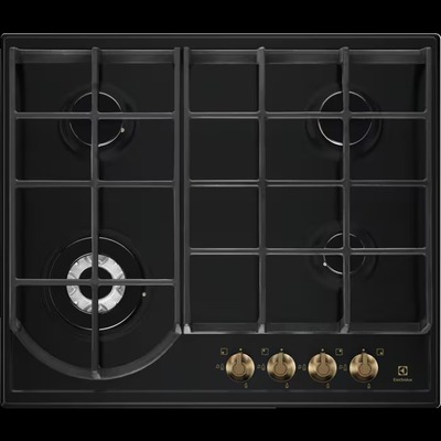 Газова варильна поверхня Electrolux EGH6343ROR Rococo 60 см чорний матовий чавун Зображення