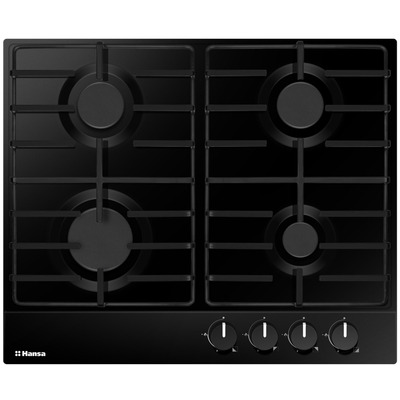Газовая варочная панель Hansa BHGS650103, 60 см, черная, 4 конфорки, эмалированная сталь Изображение
