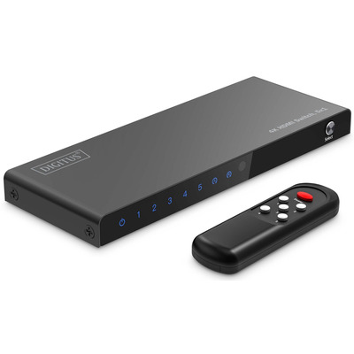 HDMI комутатор Digitus DS-55332, 5 входів, 4K/60 Гц, HDR, металевий корпус Зображення