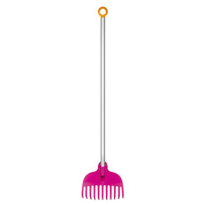Грабли Fiskars My First детские, пластиковая головка, 86.8 см, розовые Изображение