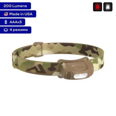 Налобный фонарь Princeton Tec Fred Multicam 200lm с красным светом Изображение