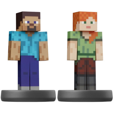Ігрова фігурка Nintendo Amiibo Minecraft Steve and Alex, вініл, 2 шт Зображення