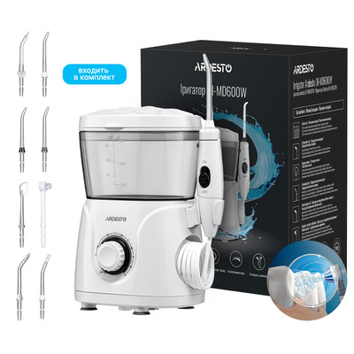 Іригатор стаціонарний ARDESTO OI-MD600W, 600 мл, 10 режимів, 8 насадок Зображення