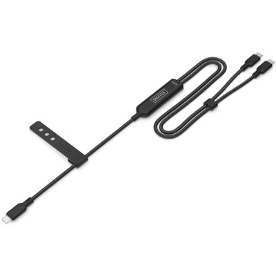 Кабель для зарядки Digitus AK-300170-018-S USB-C 2-в-1, 1.8 м, 140 Вт, чорний, нейлон Зображення