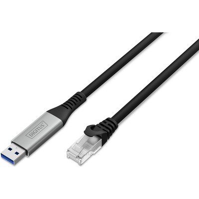 Кабель Ethernet Digitus AK-300600-020-S USB-A – RJ45, CAT 6a, 2 м, LSZH Зображення