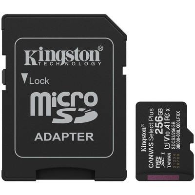 Карта пам’яті Kingston Canvas Select Plus microSD 256GB UHS-I A1 V10 з адаптером Зображення
