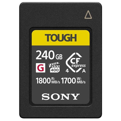 Карта пам’яті Sony CFexpress Type A 240GB Tough, читання 1800 МБ/с, запис 1700 МБ/с Зображення