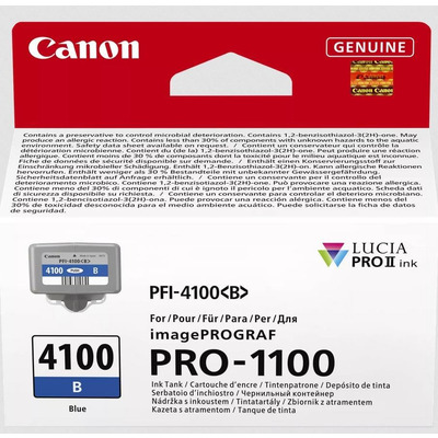 Картридж Canon PFI-4100 Blue для imagePROGRAF PRO-1100, 80 мл, пигментные чернила Изображение