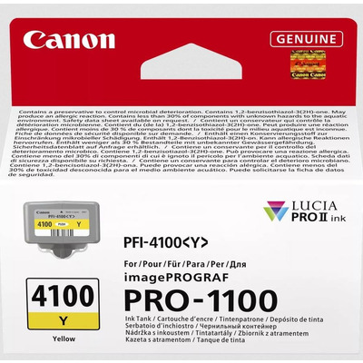 Картридж Canon PFI-4100 Yellow для imagePROGRAF PRO-1100, 80 мл, пігментне чорнило Зображення
