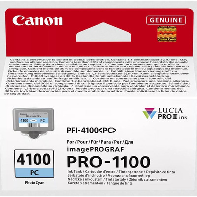 Картридж Canon PFI-4100 Photo Cyan 80 мл для imagePROGRAF PRO-1100 Зображення