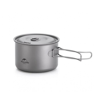 Каструля титанова Naturehike NH18T202-B 1,3 л зі складною ручкою Зображення