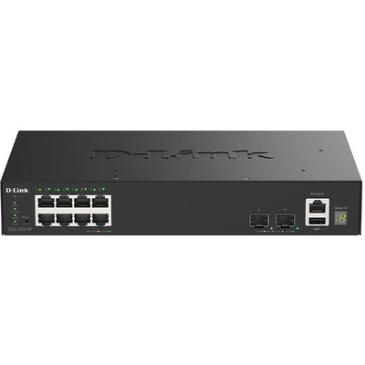 Управляемый коммутатор D-Link DGS-1530-10, 8xGE, 2x10G SFP+, L2+, стек, защита Изображение