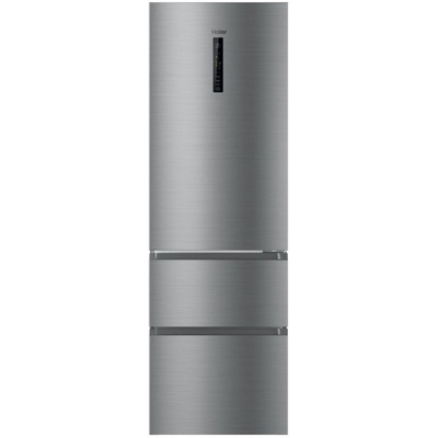 Холодильник багатодверний Haier HTR3619ENMN, інверторний, сріблястий, 330 л, A++, 3 дверей Зображення