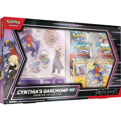 Колекційна карткова гра Pokemon TCG Cynthia's Garchomp ex, Premium Collection, 6 бустерів, акрилові фігурки, промокарти Зображення