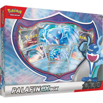 Коллекционная карточная игра Pokemon TCG Palafin ex Box, 4 бустера, фольгированные карты Изображение