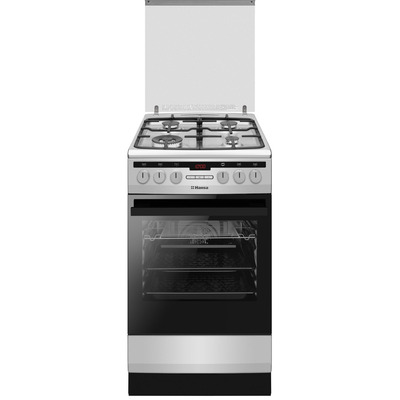 Комбинированная плита Hansa FCMS582297 62 л, чугунные решетки, газ-контроль, дисплей Изображение