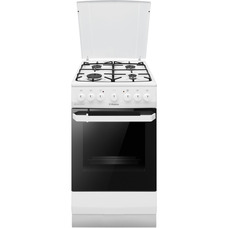 Комбинированная плита Hansa FCMW581009, 50x60 см, белая, газ-контроль, электродуховка 62 л Изображение