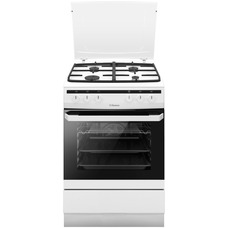 Комбинированная плита Hansa FCMW680451 60х60 см, электродуховка 62 л, чугунные решётки, белая Изображение