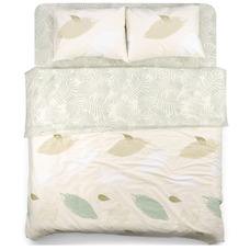 Комплект постільної білизни ARDESTO Gloria 1.5-спальний, сатин, зелений з принтом листя Зображення