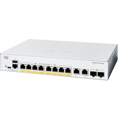 Комутатор Cisco Catalyst 1200 C1200-8P-E-2G 8xGE PoE+ 2x1G Combo керований без вентилятора Зображення
