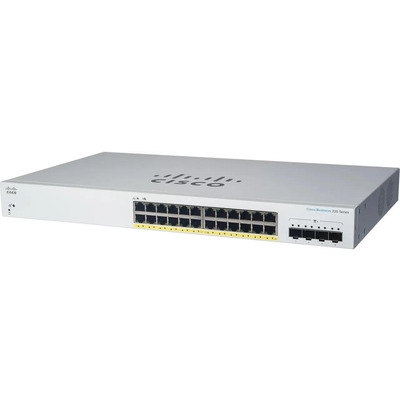 Комутатор Cisco CBS220-24P-4X-EU 24xGE PoE 4xSFP+ металевий корпус Зображення
