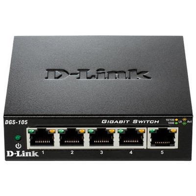 Комутатор D-Link DGS-105 некерований 5 x 10/100/1000 Gigabit Ethernet Зображення