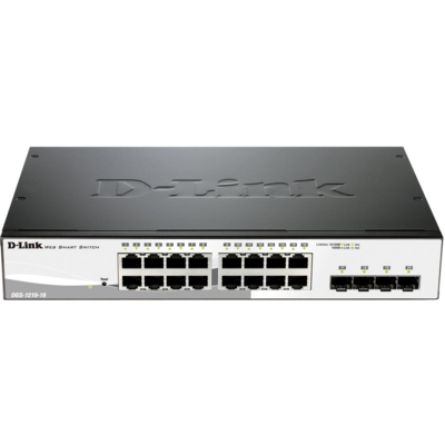 Комутатор мережевий D-Link DGS-1210-16 WebSmart 16 портів Gigabit SFP Зображення