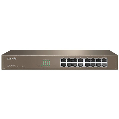 Комутатор мережевий Tenda TEG1016D 16 портів RJ45 металевий корпус Зображення